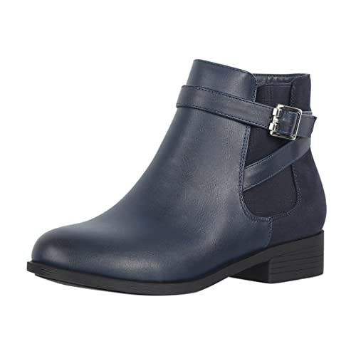 Elara Bottes Femme Chelsea Bottines Chunkyrayan C298-Navy New-37