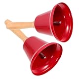 ELAYARD 2 Piezas Campanas de Mano Metálicas Retro Timbres de Mesa para Servicio Restaurante Campanas de Llamada para Navidad Campanillas Portátiles de Hierro con Mango Ergonómico