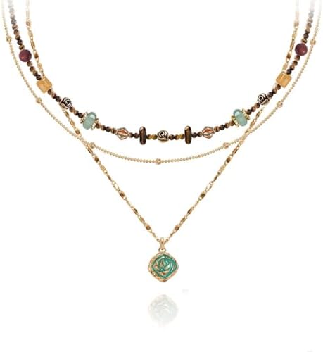 boho layered Original design Retro style multi-layer beaded neckl...