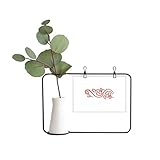 Material: jarrón de cerámica, clip de metal, planta artificial de plástico, estante de hierro