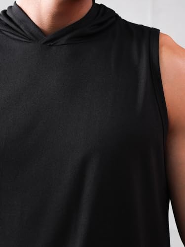Image of CHKOKKO Sleeveless Hooded T Shirts Gym Vest for Men Workout Solid Premium Cotton Blend Tank Top for Man Running Vest Sando Gym Wear Lightweight Breathable Casual Summer Wear Boys