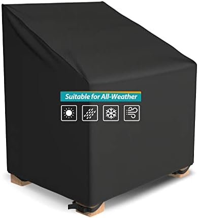 Patio Watcher 100% Waterproof Patio Lounge Chair Cover, Durable Outdoor Lawn Patio Furniture Covers - Black- High Back-25.5" L x32.5 D x34.0 H