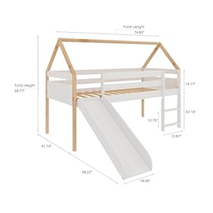 Twin House Bed White/Natural - Craft a Dreamy Sanctuary for Your Kids, ensuring Peaceful Nights and Magical Mornings Twin House Bed WhiteNatural Craft a Dreamy Sanctuary for Your Kids ensuring Peaceful Nights and Magical Mornings