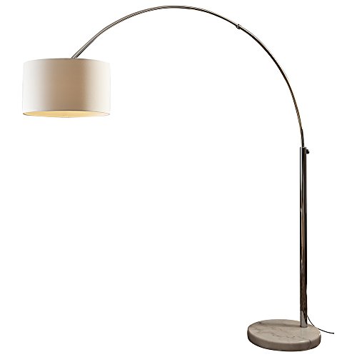 SalesFever Steh-Lampe dimmbar weiß mit Standfuß aus Marmor 210x180 cm |...