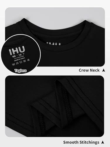 Image of Boys Neon Shirts Dry Fit Athletic T Shirts UPF 50+ Performance Cooling Shirt Short Sleeve Rash Guard Kids Top for Boys Girls