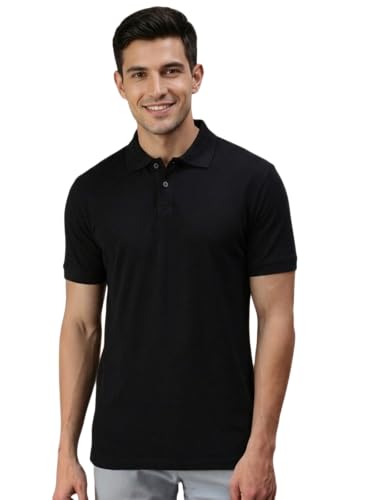 Image of Lux Cozi Men's Cotton Solid Polo Tshirt | Collar Tshirts | Half Sleeves | Stylish & Premium All Day Wear | Pack of 1