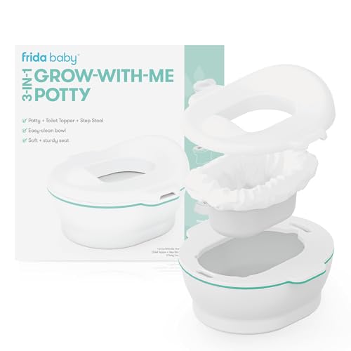 Image of Frida Baby 3-in-1 Grow-With-Me Toddler Potty Training Toilet, Toddler Potty, Toilet Topper Training Seat and Step Stool, Easy-to-Clean Potty Training System