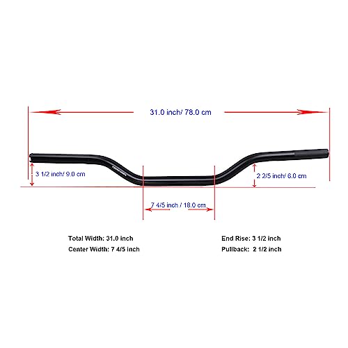 image for POWER JAMES POWERHAMES Black 100% Aluminum Straight Handlebar Drag Bar
