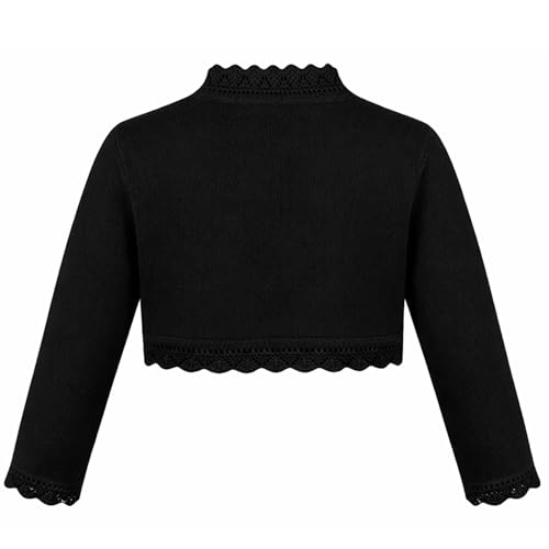 Image of Lilax Little Girls' Knit Long Sleeve Button Closure Bolero Cardigan Shrug