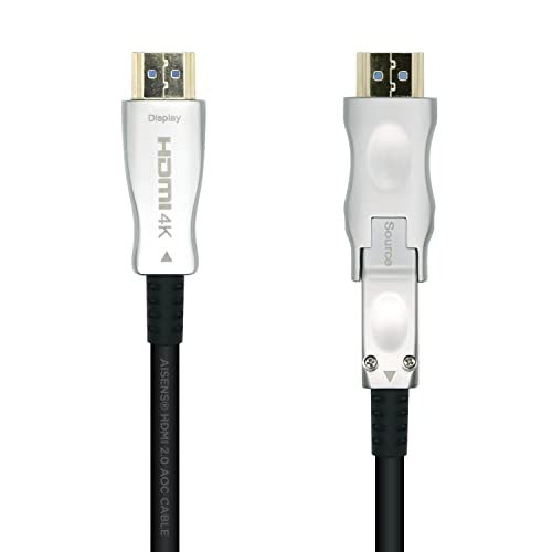 AISENS A148-0511 Cable HDMI V2.0 AOC desmontable premium alta velocidad/HEC 4K@60Hz 4:4:4 18Gbps, A/M-D/A/M, negro, 20m