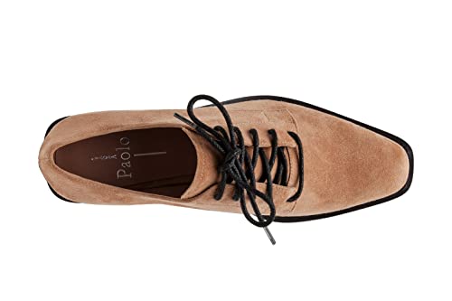Moritz - Womens Tapered Square Toe Low Stack Heel Lace-Up Oxfords Whiskey Suede 5.5M #TOP1