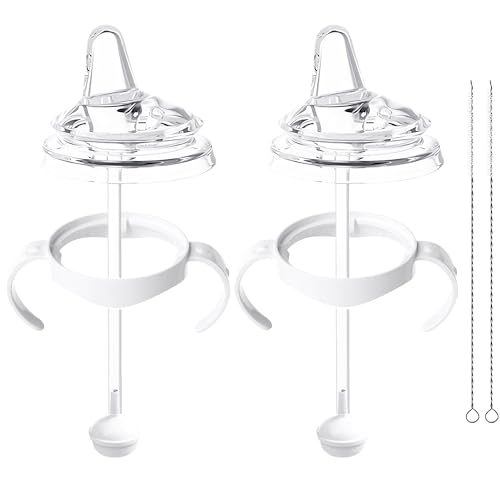 2Pack Sippy Cup Conversion Kit Compatible with Philips Avent Baby Bottle, Transition Kit with Silicone Sippy Spout Nipple, Replacement Spouts Leak-Proof, BPA-Free, Easy to Clean