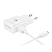 Produktbild Original Samsung Ladegerät EU Netzteil Weiß ETA-U90EWE mit Original Samsung Ladekabel Micro USB Datenkabel 1,5m Weiß ECB-DU4EWE inkl. Displayputztuch [3 in 1 Set]