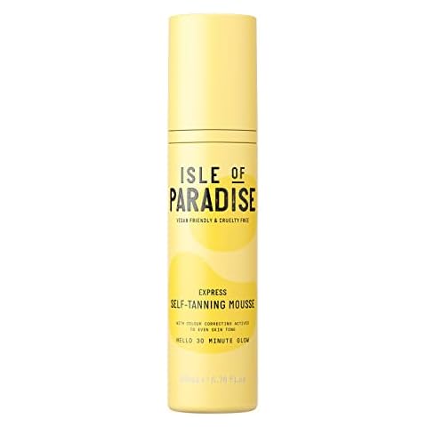Isle of Paradise Express Self Tanning Mousse - 30 Min Fast Developing Self Tanner - Color Correcting Actives for Even Skin Tone - Vegan and Cruelty Free Sunless Tanning Foam Mousse - 6.76 fl oz Cover