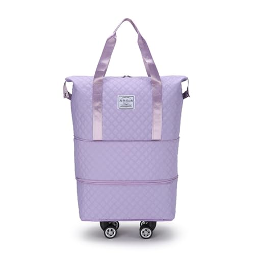 KEQIKAI Purple Waterproof Rolling Duffel Bag with Wheels