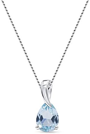 Miore collana da donna con gemma 9 ct in oro bianco 375 lunghezza 45 cm