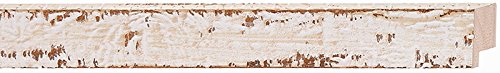 Picture Frame Moulding (Wood) 100ft Bundle - Distressed/Aged White Finish - 1.125