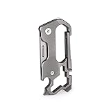 Tibitdeer EDC Pocket Knife, Multifunctional Titanium Keychain Carabiner with VG10 Folding Knife Twist Screwdriver Multitool Clip Bottle Opener Glass Breaker Perfect for Home Office Camping