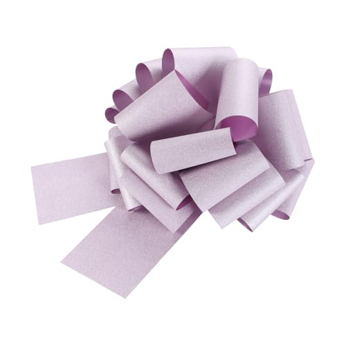 2 lazos grandes rosas de 16 pulgadas con purpurina para envolver regalos y cestas