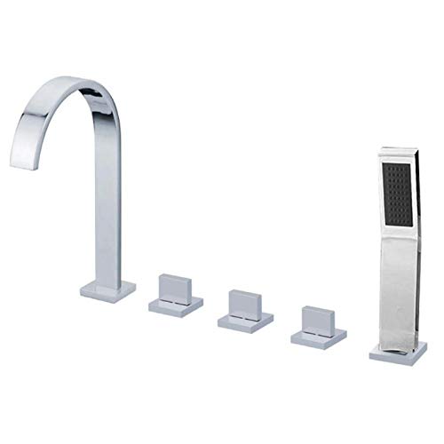 Mélangeur bain douche sur gorge de luxe chrome brillant 3 trous