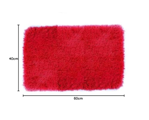 Image of Anti Skid Doormats for Home and Office Entrance Living Room and Bathroom Mats | Entrance Door Mats for Home and Office Entryway. (Solid Red, 18x28)