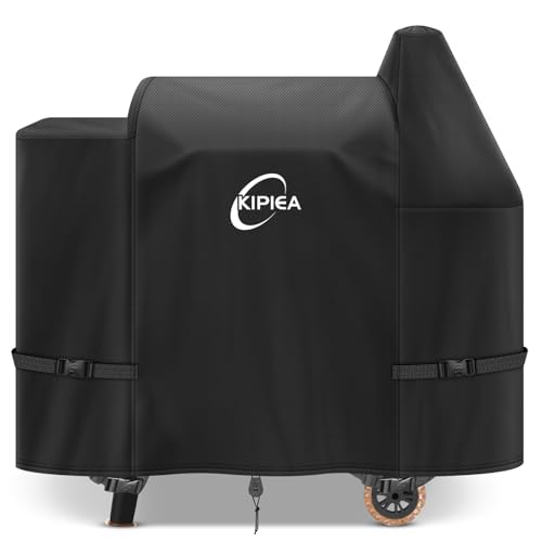 Kipiea 600D Pellet Grill Cover for Pit Boss 820 & Pro 850 Waterproof BBQ Smoker Cover UV Resistant No Tear No Fading