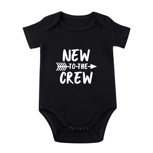 OYQA New To The Crew Bodysuit for Baby Pregnancy Announcement Baby Bodysuit Newborn