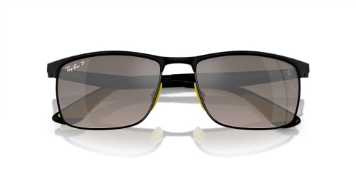 Image of Ray-Ban Unisex Sunglasses Silver Frame, Blue Lenses, 57MM