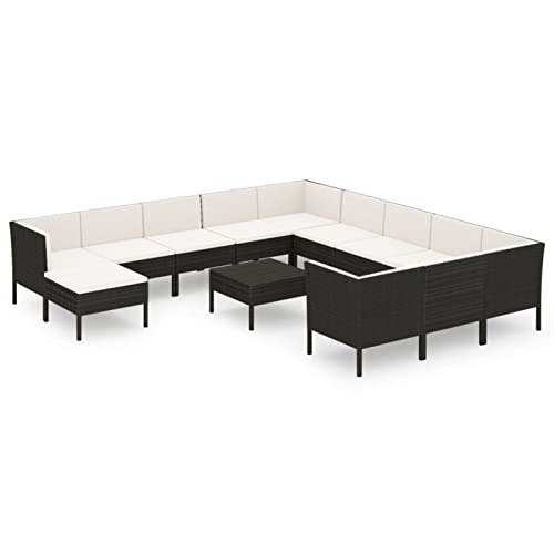 Gecheer 13-TLG. Garten Lounge Set mit Auflagen, Loungemöbel Garten Rattan, Lounge Gartenmöbel Set, Terrassenmöbel… – Bild 3