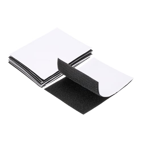 Image of HARFINGTON 8set Hook and Loop Strips with Adhesive 4.3 inchx6 inch Double Sided Hook and Loop Tape Nylon Self Sticky Fastener for Home Office Car, Black