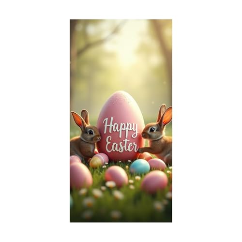 Cortina de huevo de Pascua cubierta para puerta cubierta de conejito tapiz decorativo para vacaciones para puerta de fiesta, tapiz, cubierta de puerta, decoración de fiesta MfU817 (C, 90 x 200 cm)