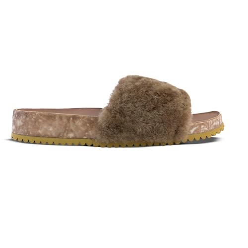 Fleks San Ysidro Women's Shearling Slides, Platform Sandals with Arch Support, Comfort Footwear, Natural Sheepskin Upper4