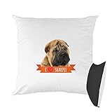 Mygoodprice Coussin Bicolore imprimé 40x40 cm Sharpei Noir