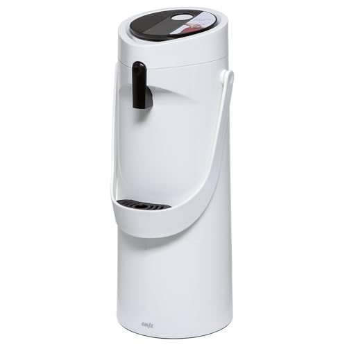 TEFAL K3140214 Ponza Pumpthermos Weiß 1 L Einfache Pumpfunktion Mit Großzügigem Pumpvolumen Warm Bis Zu 12 Stunden Kalt Bis Zu 24 Stunden