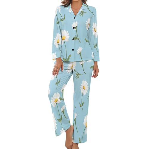 Pyjama pour femme marguerites pour des soirées cocooning confortables
