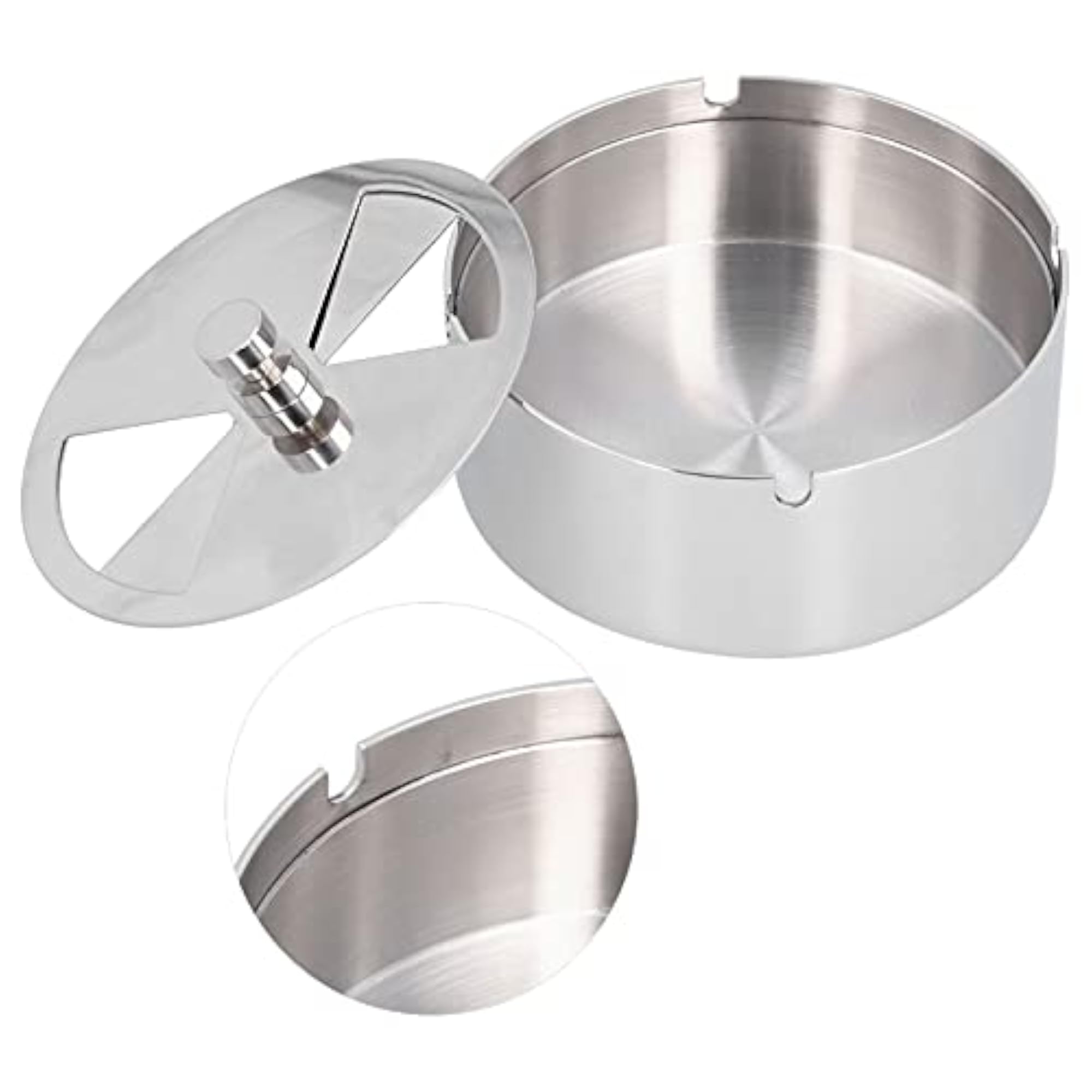 Windproof Rotating Cover Ashtray for Outdoor Use
