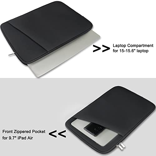 Image of 15.6 inch Laptop Sleeve, Durable Briefcase Cover Shockproof Protective Sleeve, Handbags Portable Laptop Bag for 15.6 inch HP Dell Asus Lenovo Notebook Computer Case with Front Pocket, Grey