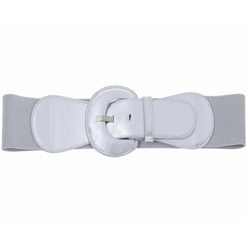 Women's Wide Stretchy Cinch Belt Vintage Chunky Buckle Elastic Belts for Dress2