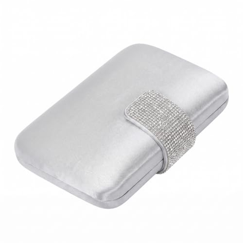 Image of Satin Rhinestones Evening Bags Party Bridal Clutch Purse For Women Prom Clutch