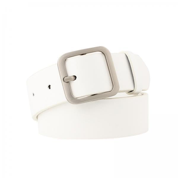 4X Stylish Faux Leather Belt for Women with Square Pin Buckle - Adjustable Waistband for Dresses and Jeans