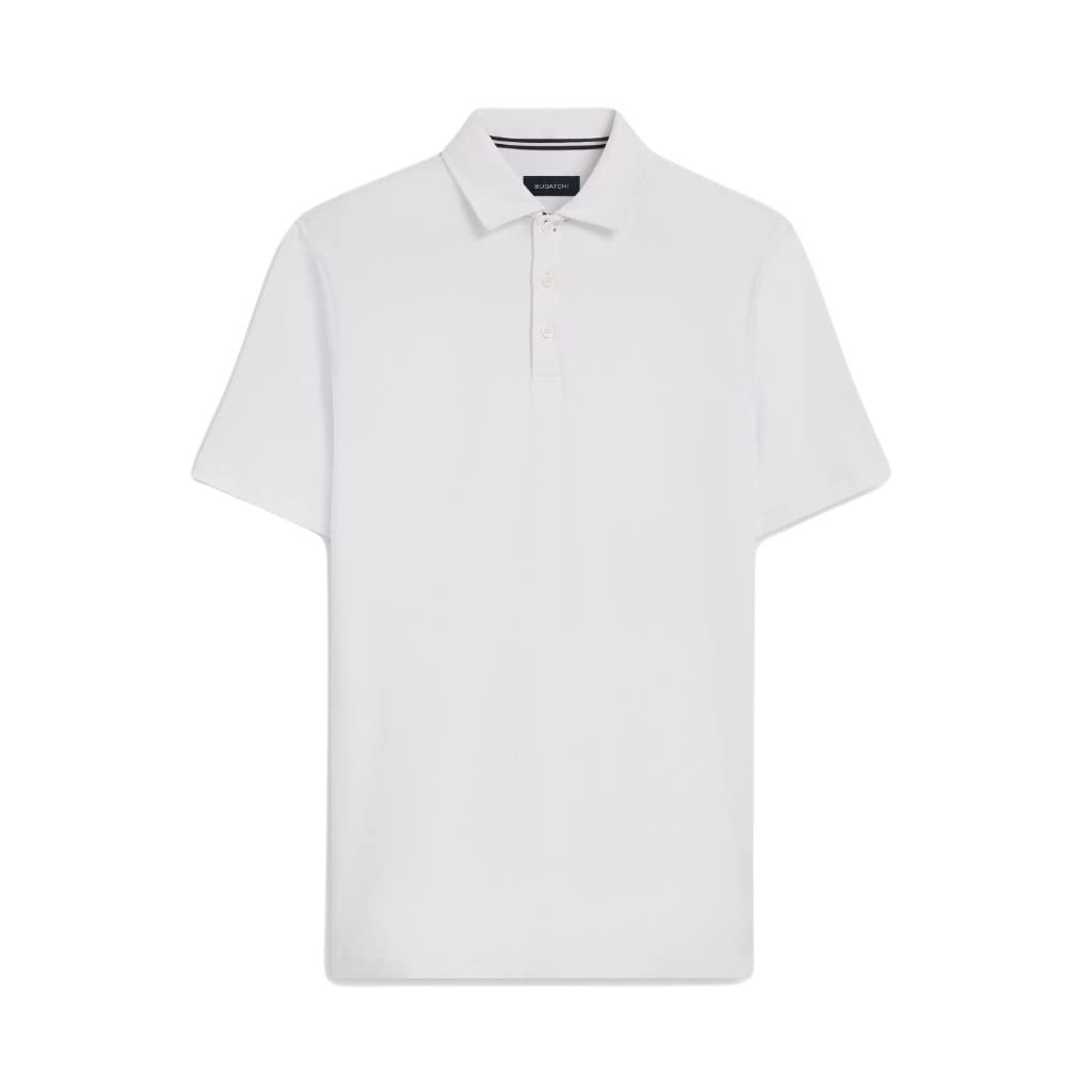 Bugatchi Men's Short Sleeve 100% Cotton Three Button Placket Polo Shirt