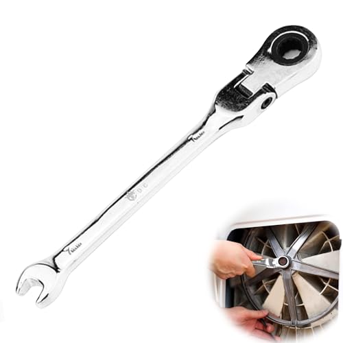 ZEACCT Chiave ad Anello A Cricchetto Flex Head, Chiave Combinata A Cricchetto in Acciaio, Chiave Combinata A Cricchetto A Denti, Adatta per Rimuovere E Serrare I Dadi Prigionieri