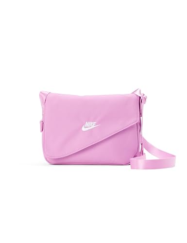 Nike Bolsa tiracolo unissex clássica clássica (1L) | masculina e feminina, Magenta claro/magenta claro/branco, One Size