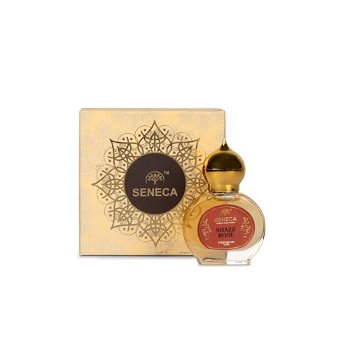 Image of Seneca 12ML Shazz Rose Attar - Premium Non-Alcoholic Roll-On Perfume | Long-Lasting Unisex Fragrance, Arabic & French Blend, Ideal for Gifting