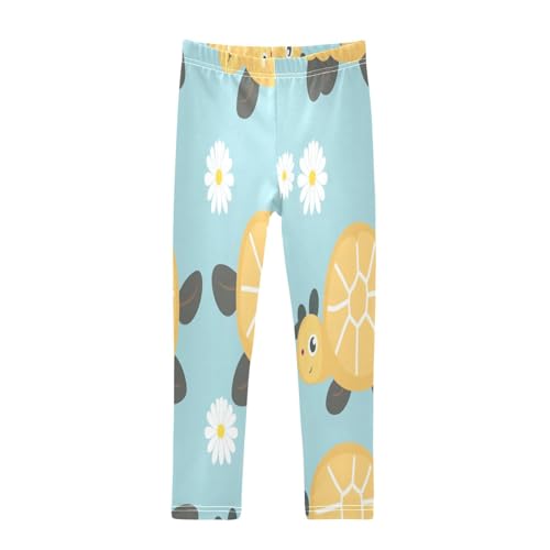 Toddler Girls Leggings Printed Yoga Pants Leggings White Flower Cartoon Turtle for Kids