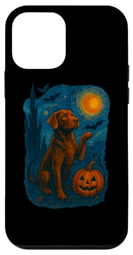 Funny Dog Starry Night Van Gogh Puppy Halloween スマホケース iPhone 12 mini 用