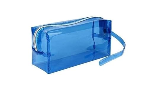 Image of Amazon Brand - Umi Clear Pencil Pouch PVC Large Pencil Case Zippered Waterproof Stationery Pouch for Students Yellow,Pencil Case,Office Supplies (Blue)
