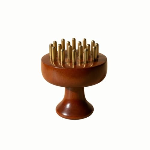 Image of Kansa Head Scalp Massager & Body Stimulator | Bronze Head Massager Tool for Natural Hair Growth, Stress Relief & Detox | Handmade Kansa wand Massage Tool with Wooden Handle (Natural)