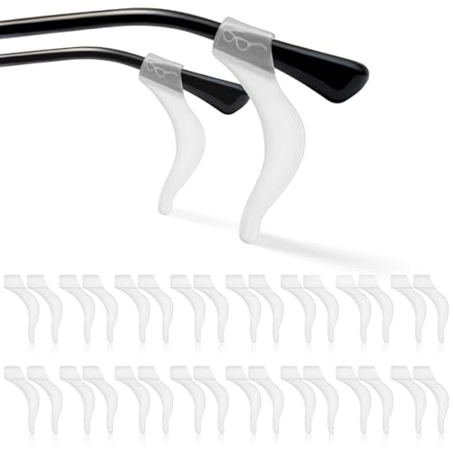 Quelcc 16 Pares de Gafas Ganchos de Orejas, Sujeta Gafas, Patillas Gafas Silicona, Soporte Antideslizante para Gafas, Ganchos Universales de Silicona, Ideal para el Trabajo, Clases, Exteriores