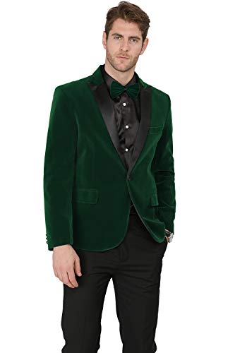 MAGE MALE Men's 2 Piece Velvet Suit Peak Lapel One Button Slim Fit Tuxedo Blazer Party Dinner Jacket & Pants4